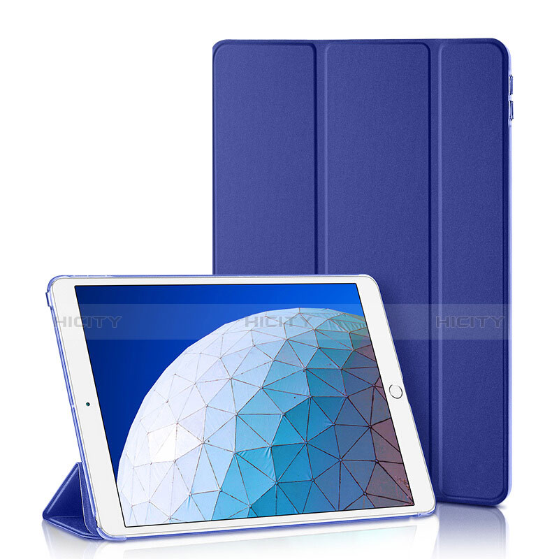 Coque Clapet Portefeuille Livre Cuir L01 pour Apple iPad Air 3 Bleu Plus