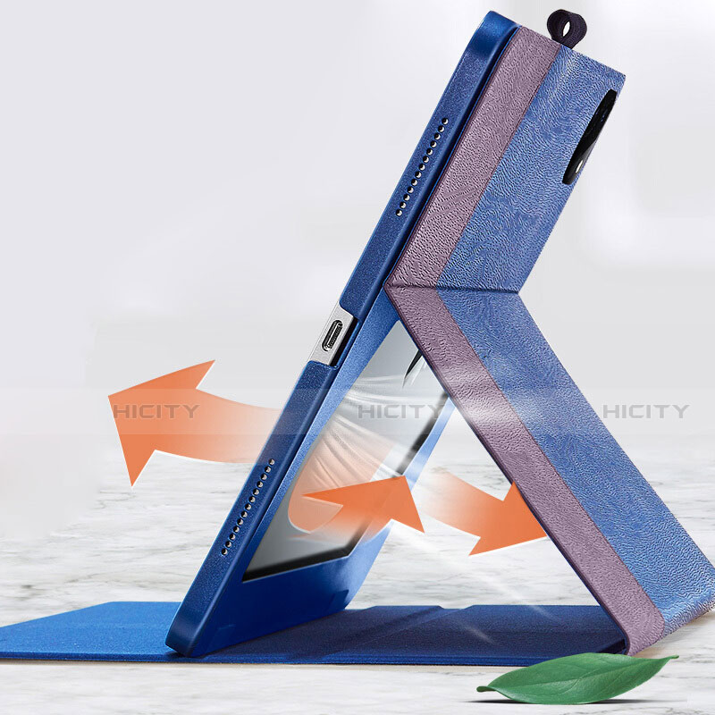 Coque Clapet Portefeuille Livre Cuir L01 pour Apple iPad Pro 11 (2020) Bleu Plus