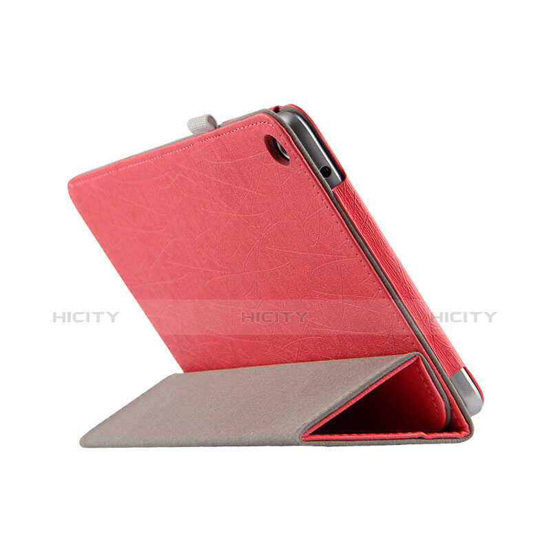 Coque Clapet Portefeuille Livre Cuir L01 pour Huawei MediaPad T3 8.0 KOB-W09 KOB-L09 Rouge Plus