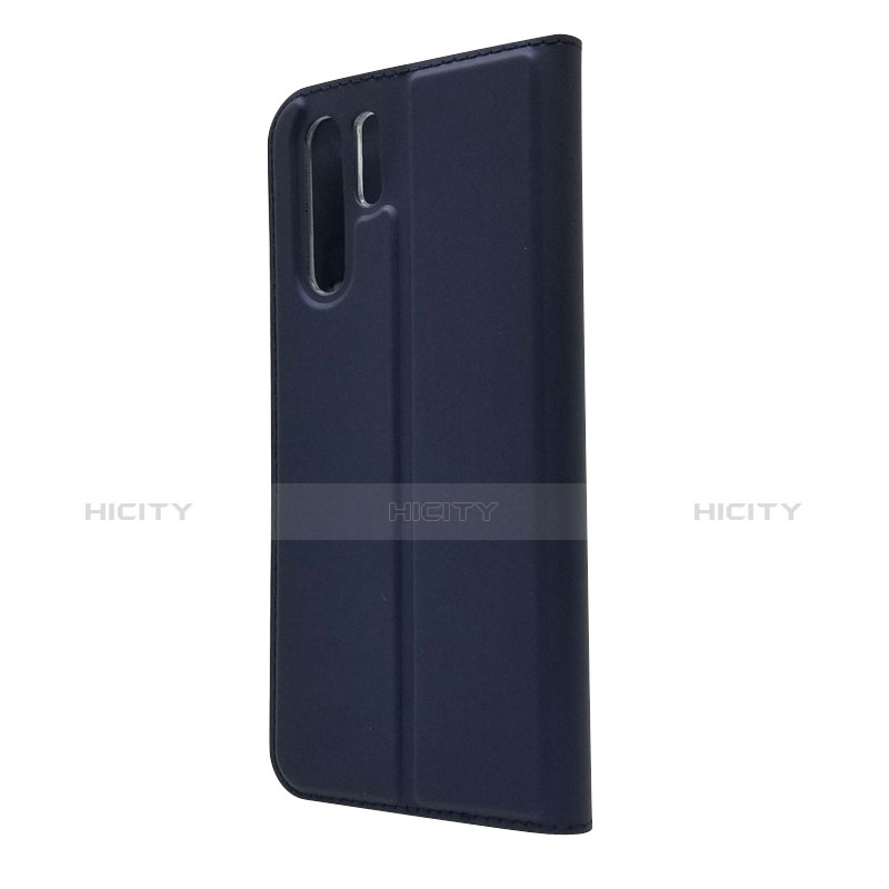 Coque Clapet Portefeuille Livre Cuir L01 pour Huawei P30 Pro Bleu Plus