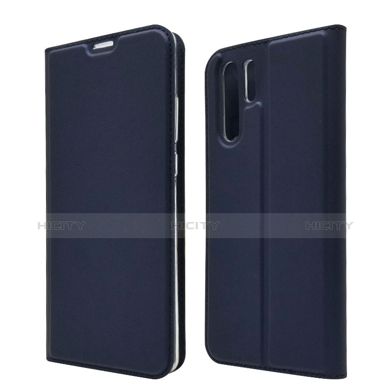 Coque Clapet Portefeuille Livre Cuir L01 pour Huawei P30 Pro Bleu Plus