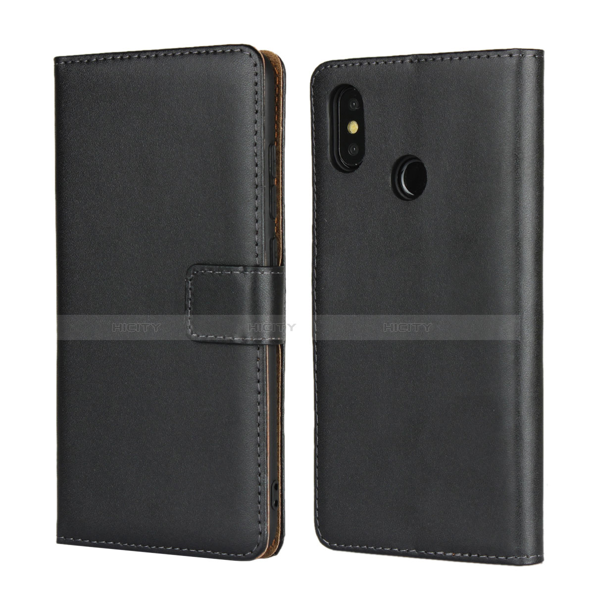 Coque Clapet Portefeuille Livre Cuir L01 pour Xiaomi Mi 8 Noir Plus