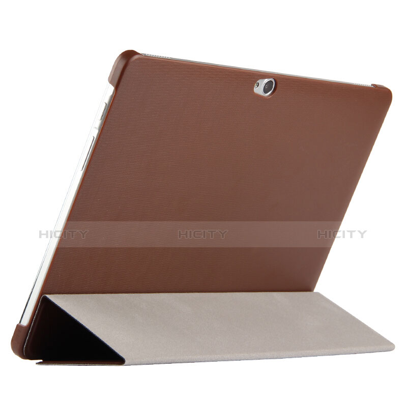 Coque Clapet Portefeuille Livre Cuir L02 pour Huawei MediaPad M2 10.0 M2-A01 M2-A01W M2-A01L Marron Plus