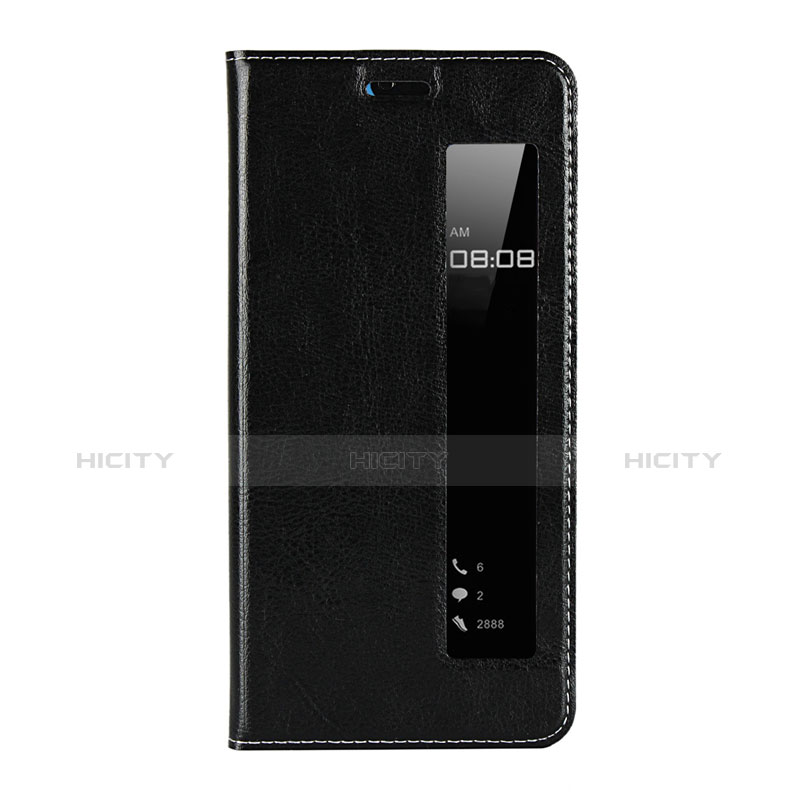 Coque Clapet Portefeuille Livre Cuir L02 pour Huawei P20 Noir Plus