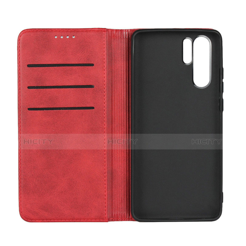 Coque Clapet Portefeuille Livre Cuir L02 pour Huawei P30 Pro New Edition Vin Rouge Plus