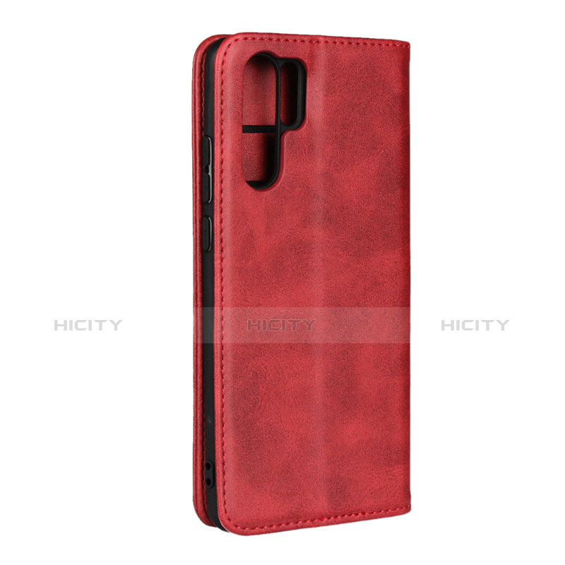 Coque Clapet Portefeuille Livre Cuir L02 pour Huawei P30 Pro New Edition Vin Rouge Plus