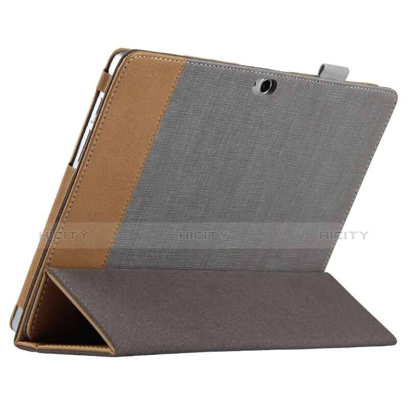 Coque Clapet Portefeuille Livre Cuir L03 pour Huawei MediaPad M2 10.0 M2-A01 M2-A01W M2-A01L Gris Plus