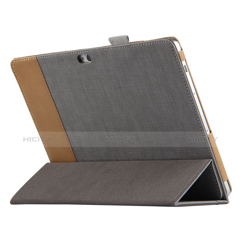 Coque Clapet Portefeuille Livre Cuir L03 pour Huawei MediaPad M2 10.0 M2-A01 M2-A01W M2-A01L Gris Plus