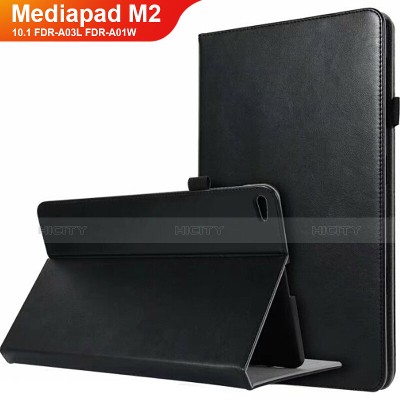 Coque Clapet Portefeuille Livre Cuir L03 pour Huawei MediaPad M2 10.1 FDR-A03L FDR-A01W Noir Plus