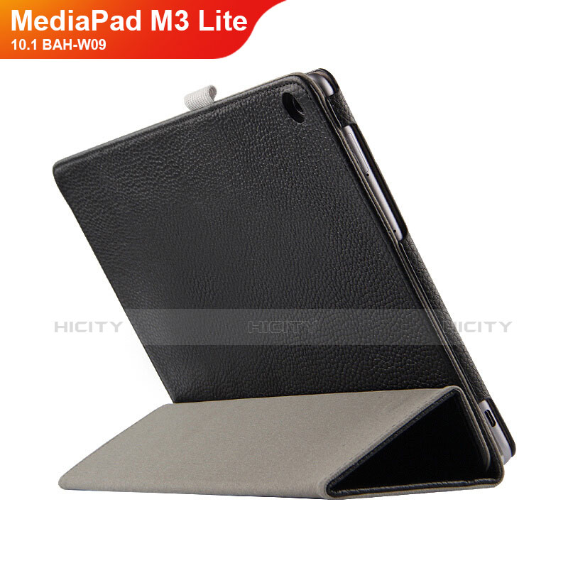 Coque Clapet Portefeuille Livre Cuir L03 pour Huawei MediaPad M3 Lite 10.1 BAH-W09 Noir Plus