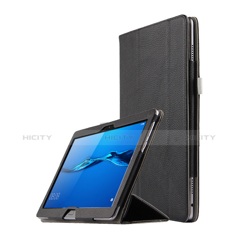 Coque Clapet Portefeuille Livre Cuir L03 pour Huawei MediaPad M3 Lite 10.1 BAH-W09 Noir Plus