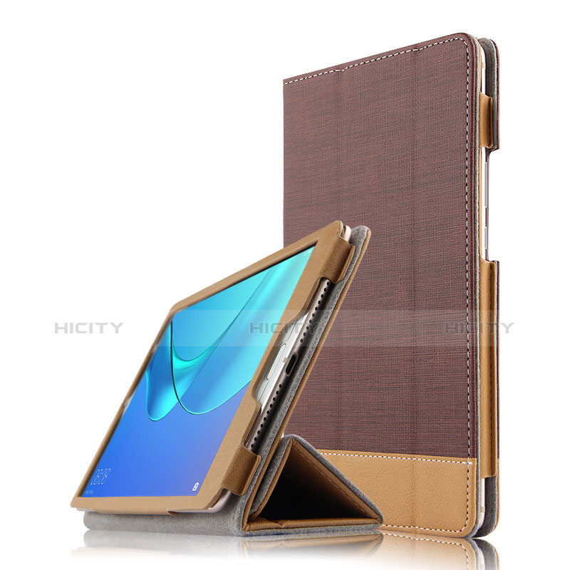 Coque Clapet Portefeuille Livre Cuir L04 pour Huawei MediaPad M5 8.4 SHT-AL09 SHT-W09 Marron Plus