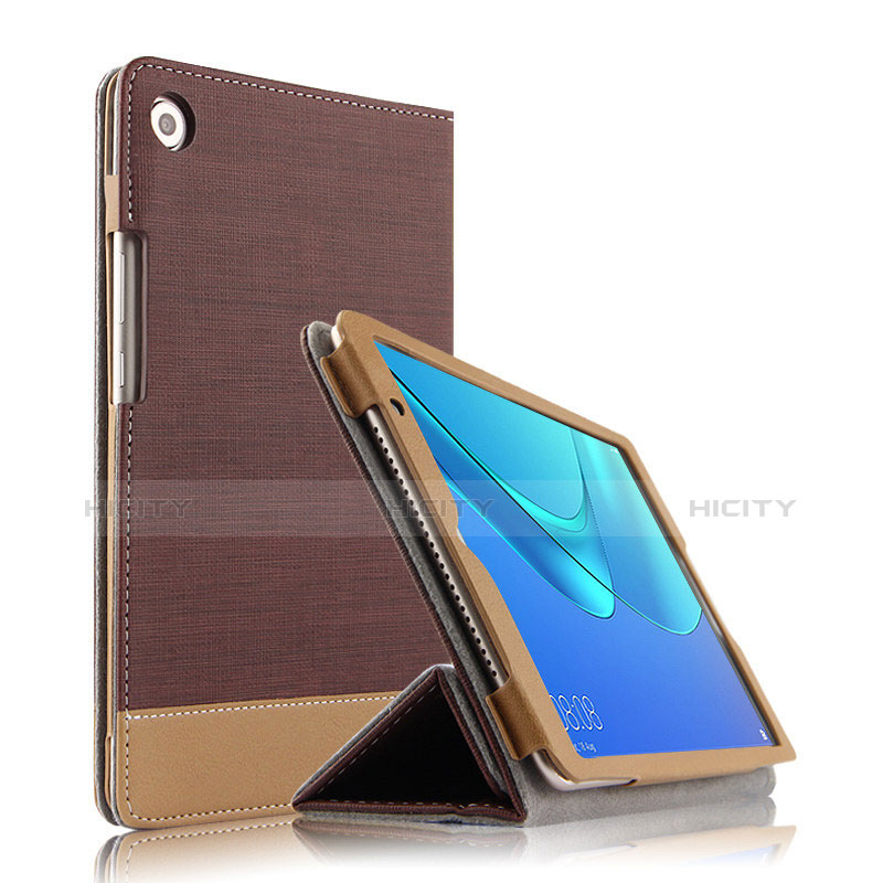 Coque Clapet Portefeuille Livre Cuir L04 pour Huawei MediaPad M5 8.4 SHT-AL09 SHT-W09 Marron Plus