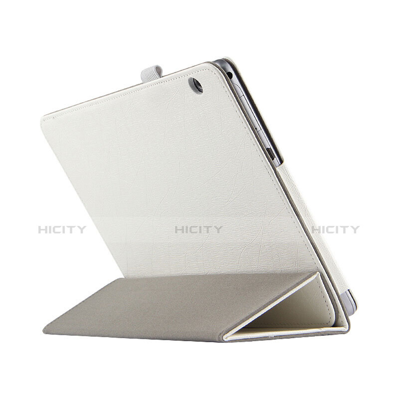 Coque Clapet Portefeuille Livre Cuir L04 pour Huawei MediaPad T3 10 AGS-L09 AGS-W09 Blanc Plus