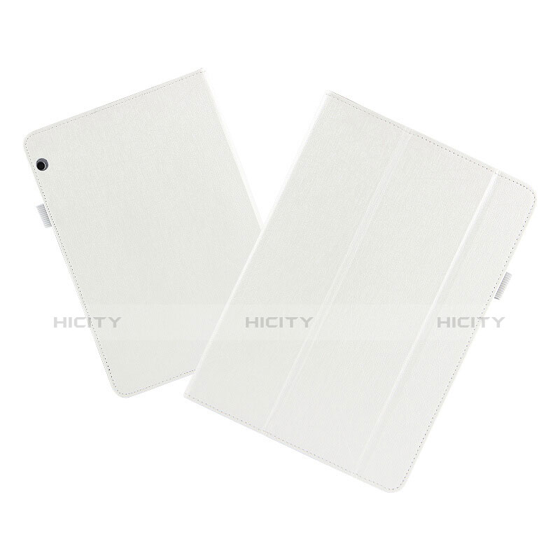 Coque Clapet Portefeuille Livre Cuir L04 pour Huawei MediaPad T3 10 AGS-L09 AGS-W09 Blanc Plus