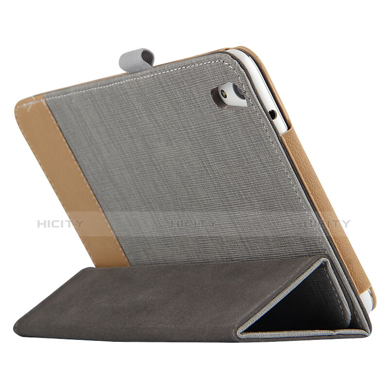 Coque Clapet Portefeuille Livre Cuir L05 pour Huawei Honor Pad 2 Gris Plus