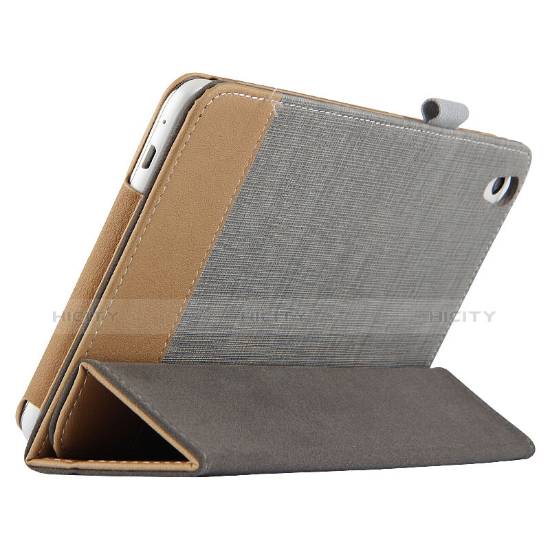 Coque Clapet Portefeuille Livre Cuir L05 pour Huawei Honor Pad 2 Gris Plus