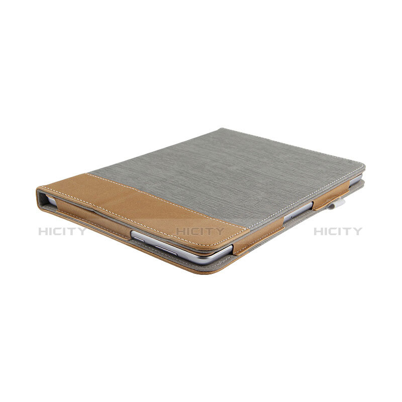 Coque Clapet Portefeuille Livre Cuir L06 pour Huawei MediaPad T3 10 AGS-L09 AGS-W09 Gris Plus