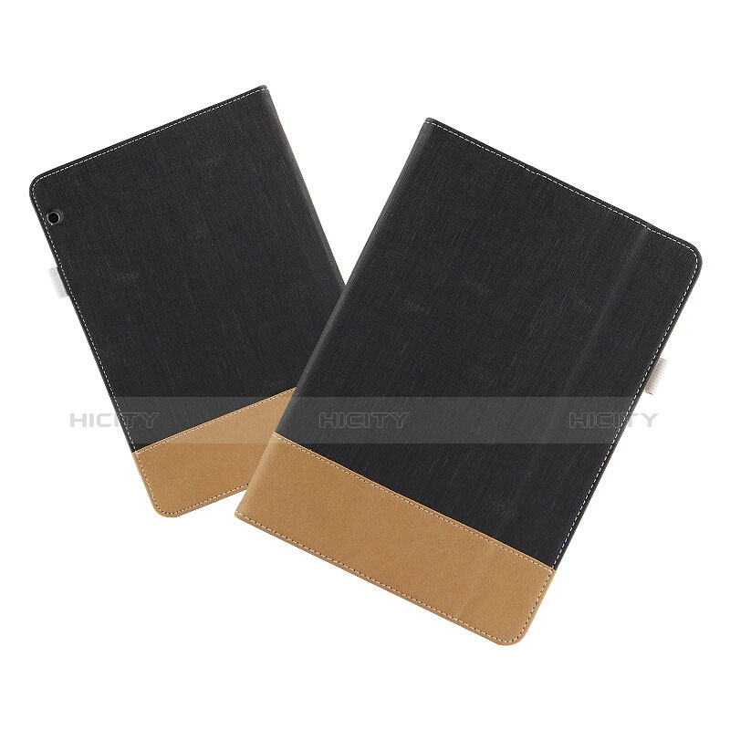 Coque Clapet Portefeuille Livre Cuir L06 pour Huawei MediaPad T3 10 AGS-L09 AGS-W09 Noir Plus