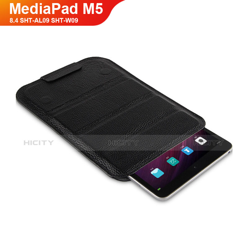 Coque Clapet Portefeuille Livre Cuir L07 pour Huawei MediaPad M5 8.4 SHT-AL09 SHT-W09 Noir Plus