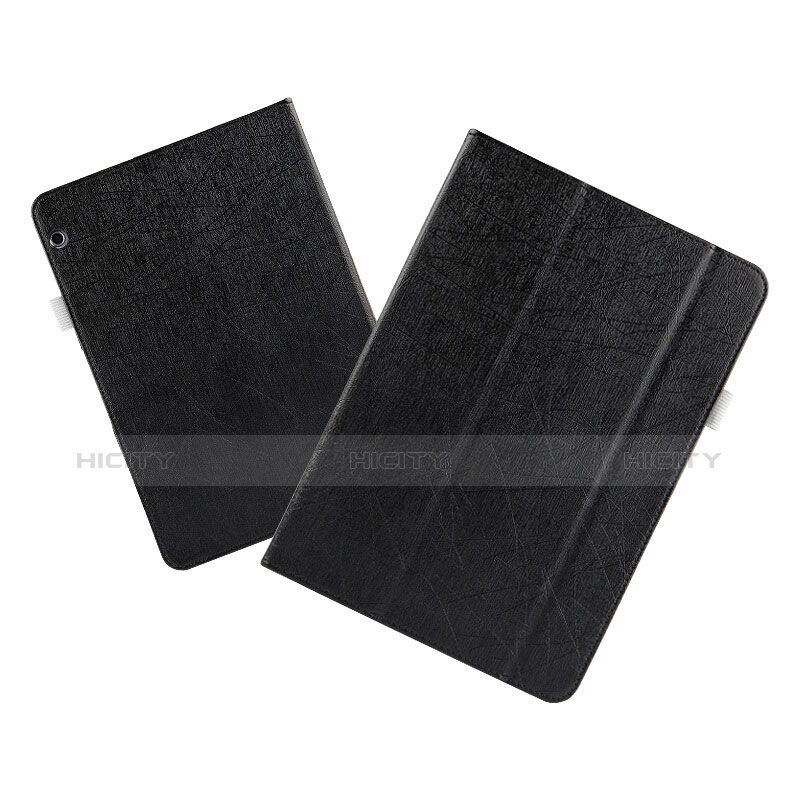 Coque Clapet Portefeuille Livre Cuir L07 pour Huawei MediaPad T3 10 AGS-L09 AGS-W09 Noir Plus