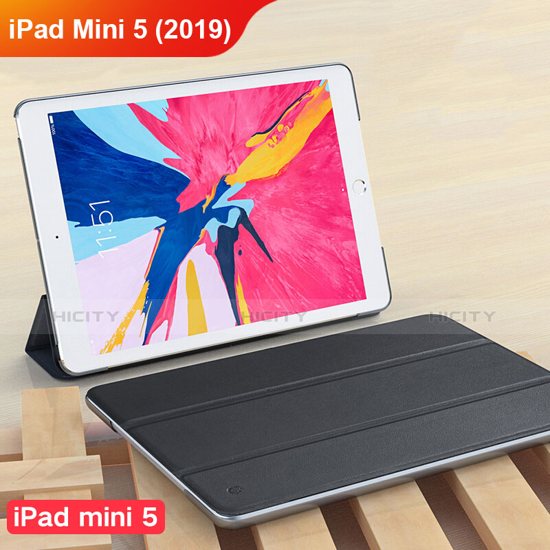 Coque Clapet Portefeuille Livre Cuir pour Apple iPad Mini 5 (2019) Noir Plus