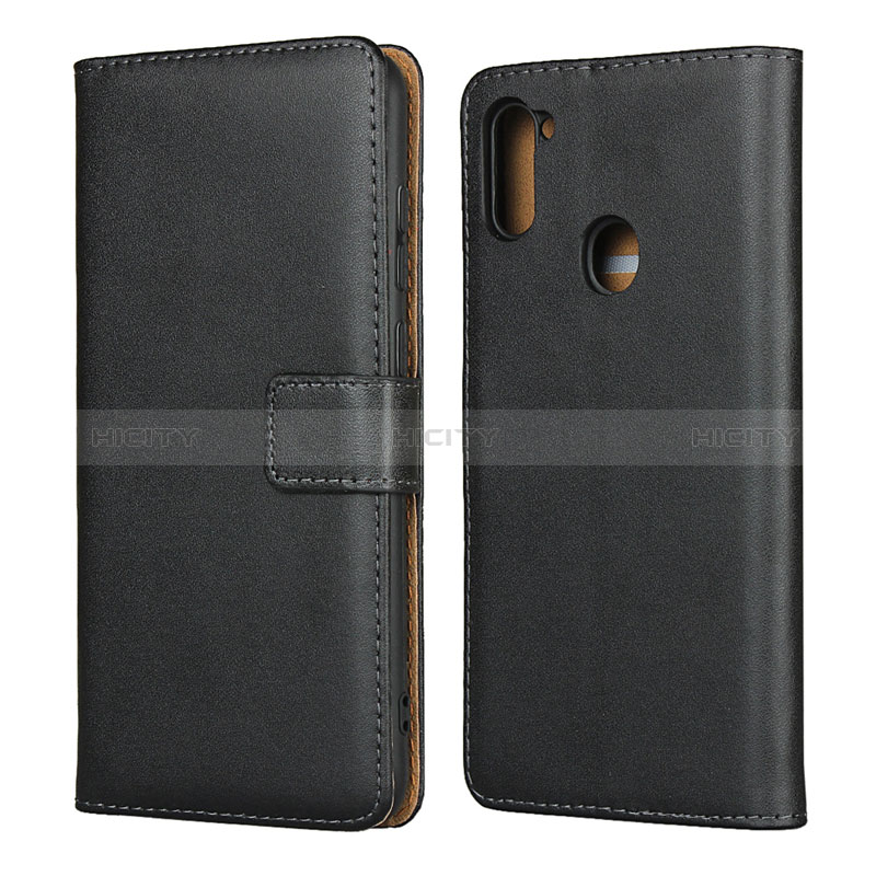 Coque Clapet Portefeuille Livre Cuir pour Samsung Galaxy M11 Noir Plus