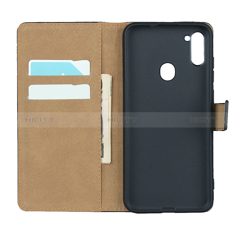 Coque Clapet Portefeuille Livre Cuir pour Samsung Galaxy M11 Noir Plus