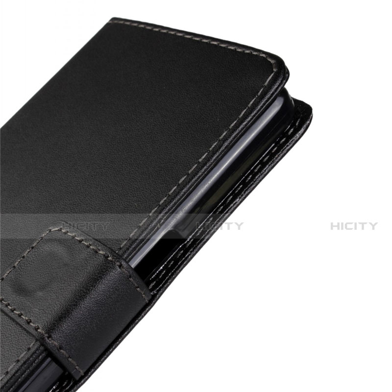 Coque Clapet Portefeuille Livre Cuir pour Wiko Highway Noir Plus