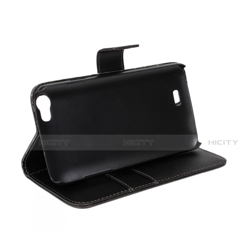 Coque Clapet Portefeuille Livre Cuir pour Wiko Lenny Noir Plus