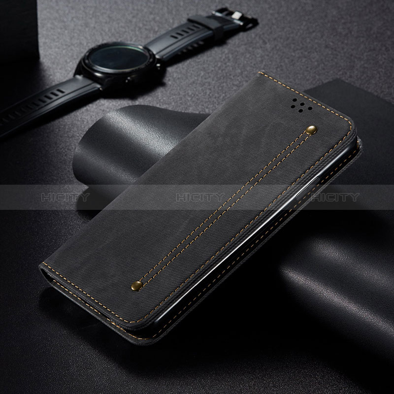 Coque Clapet Portefeuille Livre Tissu B01S pour Huawei Honor 70 Pro 5G Noir Plus