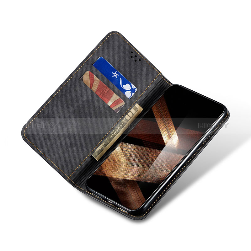 Coque Clapet Portefeuille Livre Tissu B01S pour Huawei Honor X6a Plus