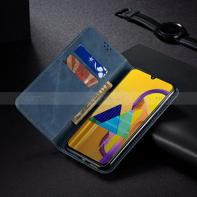 Coque Clapet Portefeuille Livre Tissu B01S pour Samsung Galaxy M30s Plus