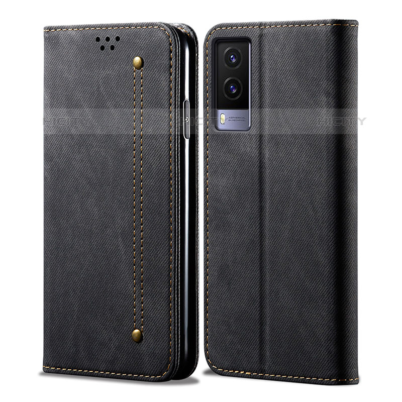 Coque Clapet Portefeuille Livre Tissu B01S pour Vivo V21e 5G Plus