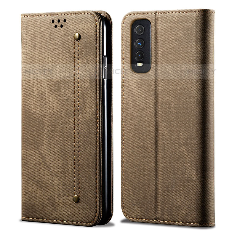 Coque Clapet Portefeuille Livre Tissu B01S pour Vivo Y70S 5G Plus