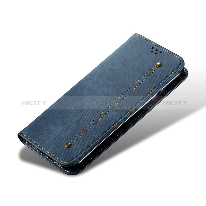 Coque Clapet Portefeuille Livre Tissu B01S pour Xiaomi Mi 13 5G Bleu Plus