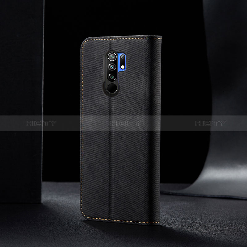 Coque Clapet Portefeuille Livre Tissu B02S pour Xiaomi Redmi 9 Prime India Plus