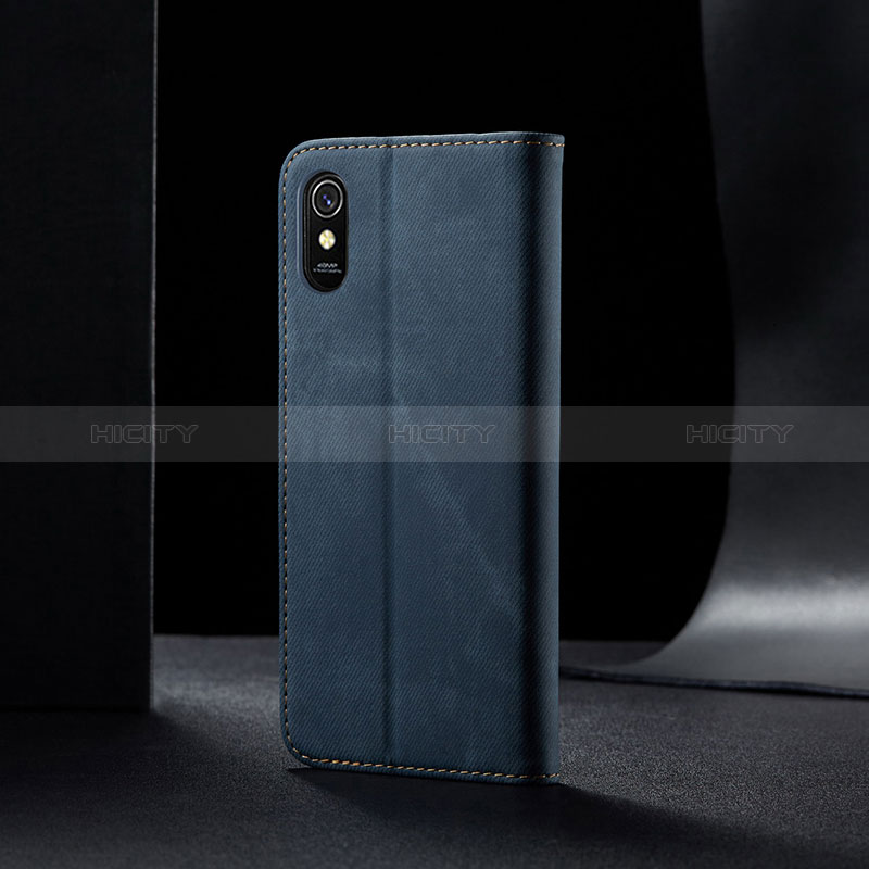 Coque Clapet Portefeuille Livre Tissu B02S pour Xiaomi Redmi 9A Plus