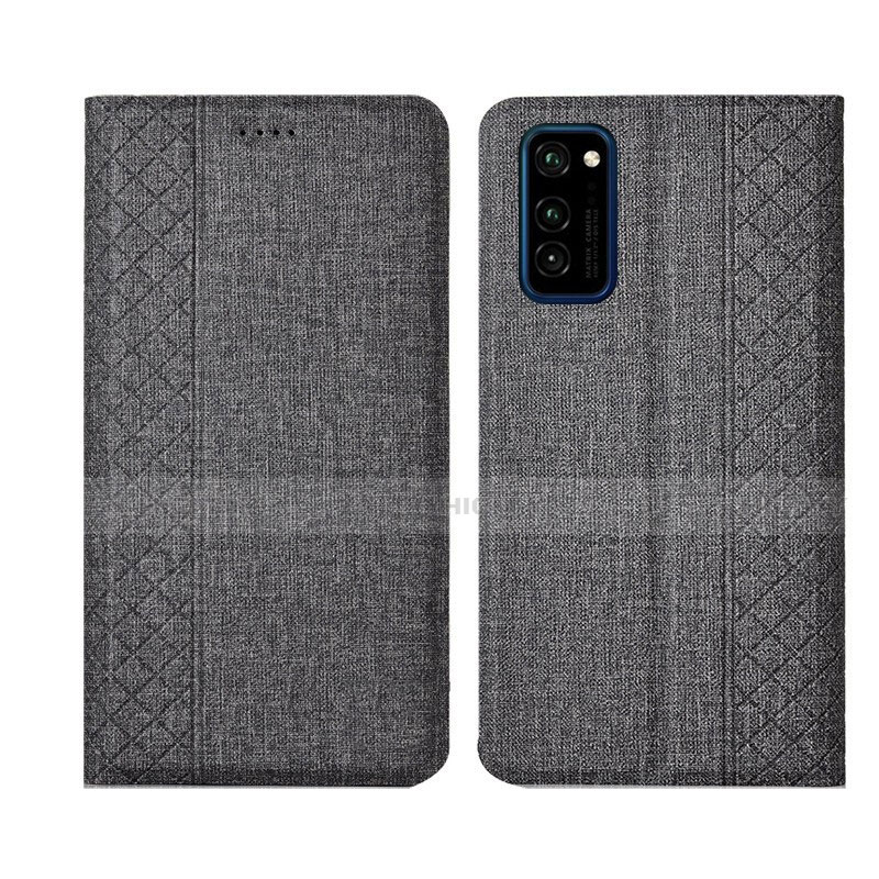 Coque Clapet Portefeuille Livre Tissu H01 pour Huawei Honor V30 5G Plus