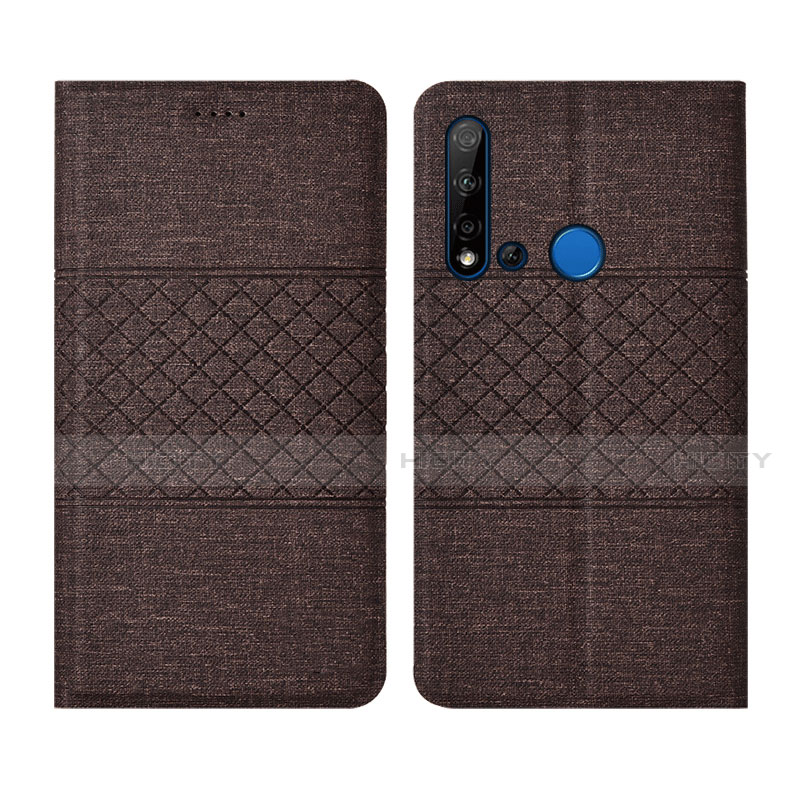 Coque Clapet Portefeuille Livre Tissu H01 pour Huawei Nova 5i Plus