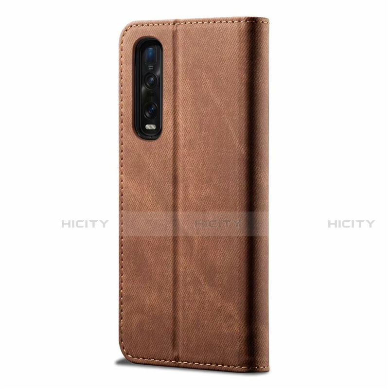 Coque Clapet Portefeuille Livre Tissu H01 pour Oppo Find X2 Pro Plus