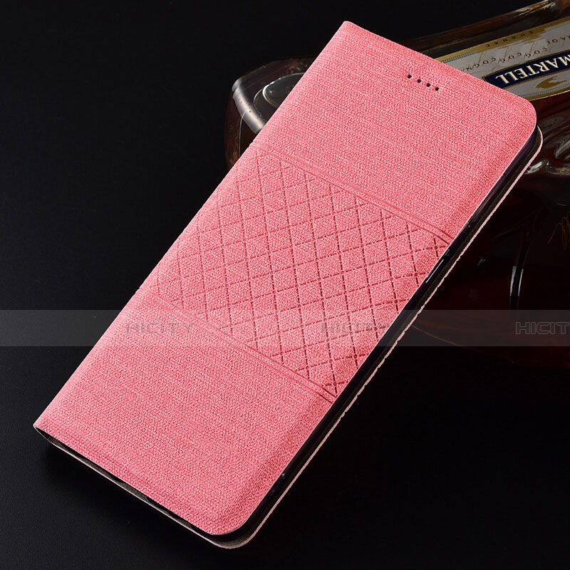 Coque Clapet Portefeuille Livre Tissu H01 pour Oppo R17 Pro Rose Plus