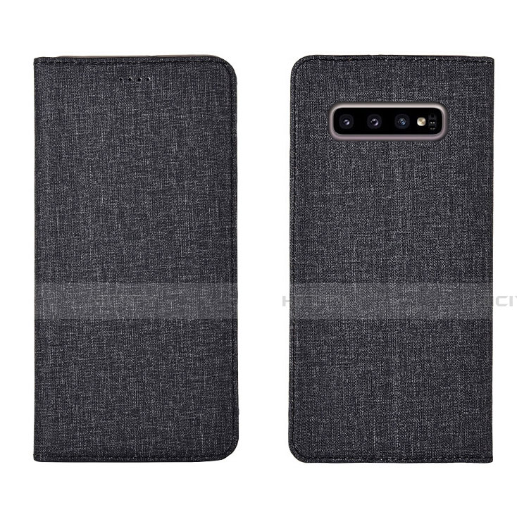 Coque Clapet Portefeuille Livre Tissu H01 pour Samsung Galaxy S10 Plus Plus