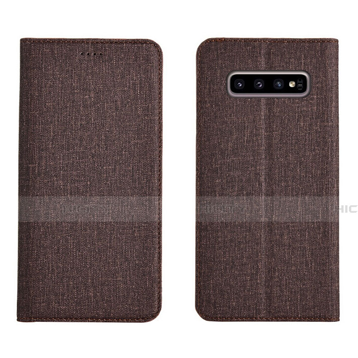 Coque Clapet Portefeuille Livre Tissu H01 pour Samsung Galaxy S10 Plus Plus