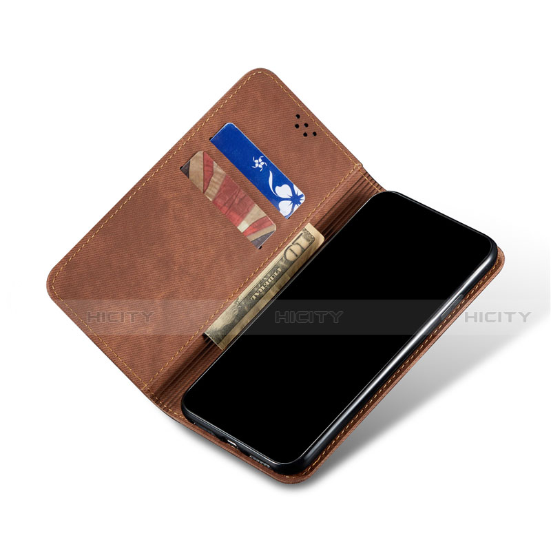 Coque Clapet Portefeuille Livre Tissu H01 pour Vivo Y50 Plus