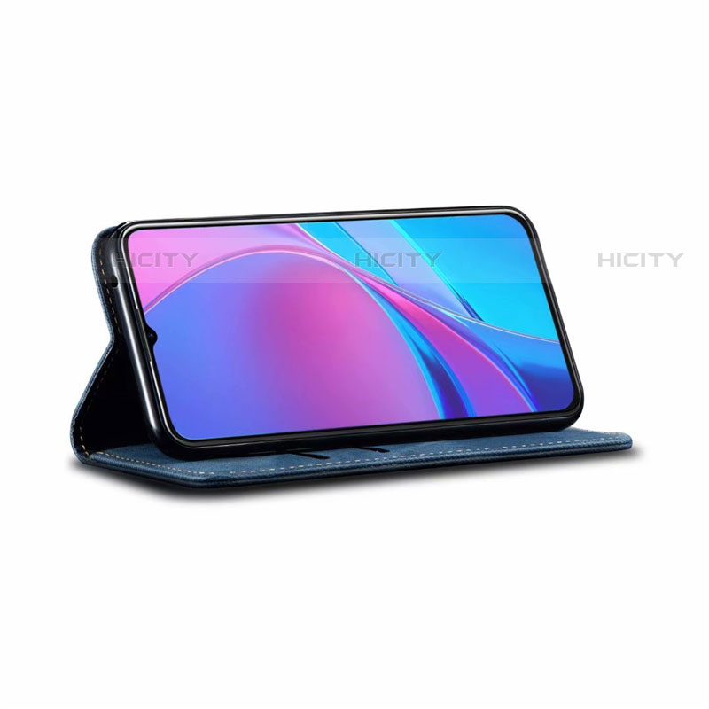 Coque Clapet Portefeuille Livre Tissu H01 pour Xiaomi Redmi 9A Plus