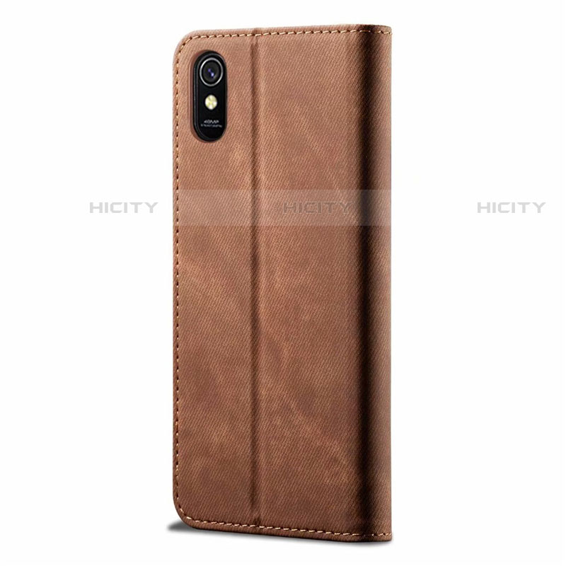 Coque Clapet Portefeuille Livre Tissu H01 pour Xiaomi Redmi 9A Plus