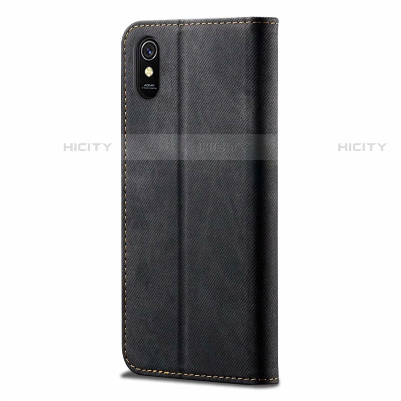 Coque Clapet Portefeuille Livre Tissu H01 pour Xiaomi Redmi 9A Plus