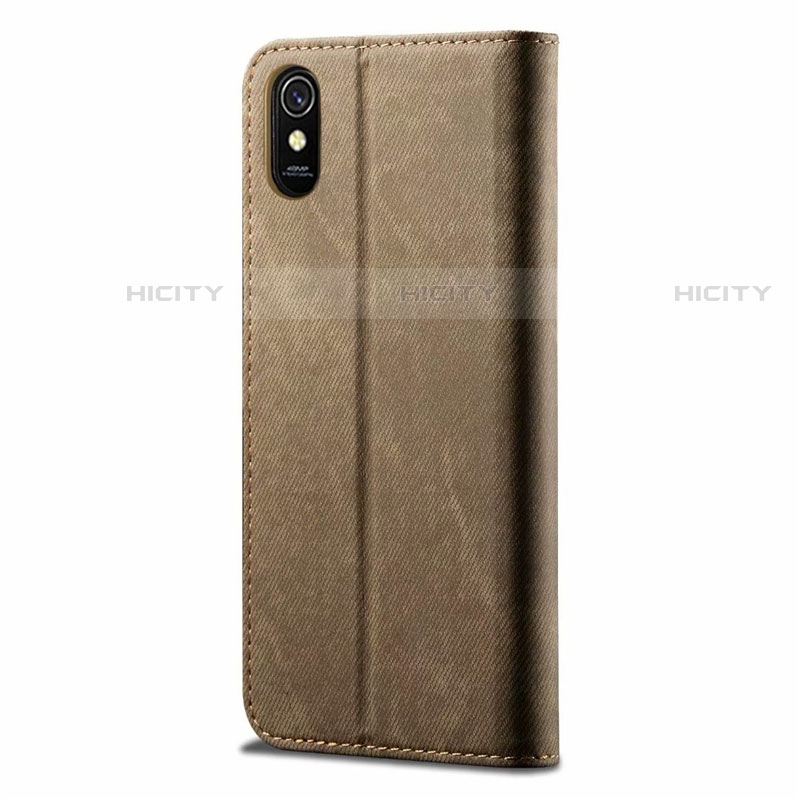 Coque Clapet Portefeuille Livre Tissu H01 pour Xiaomi Redmi 9A Plus