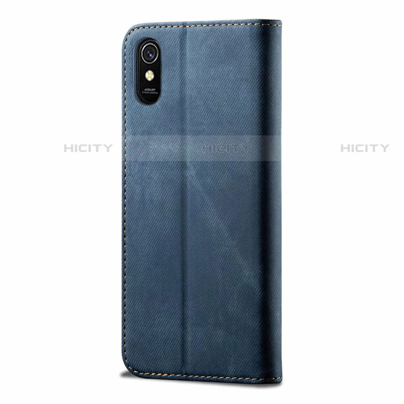 Coque Clapet Portefeuille Livre Tissu H01 pour Xiaomi Redmi 9A Plus